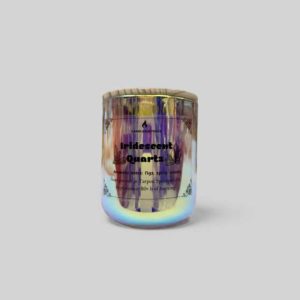 iridescent quartz container candle