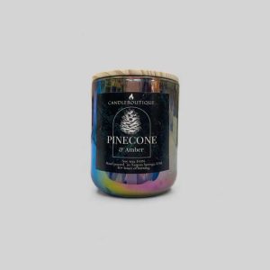 pinecone amber container candle